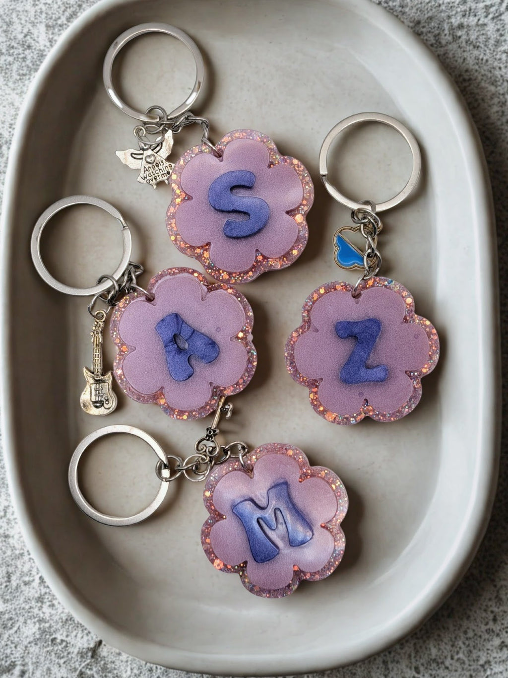 Purple Alphabet Keychain