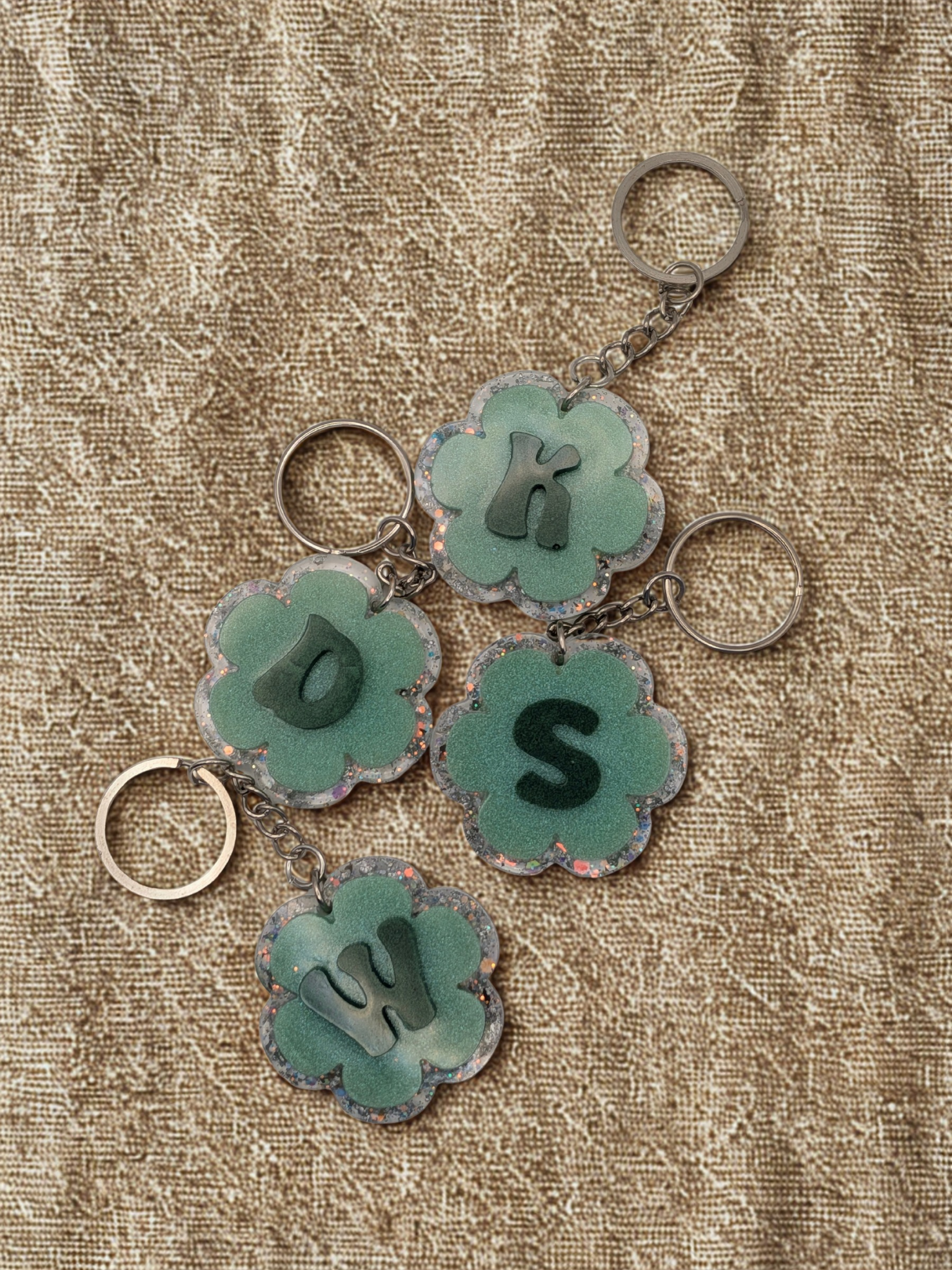 Green Alphabet Keychain