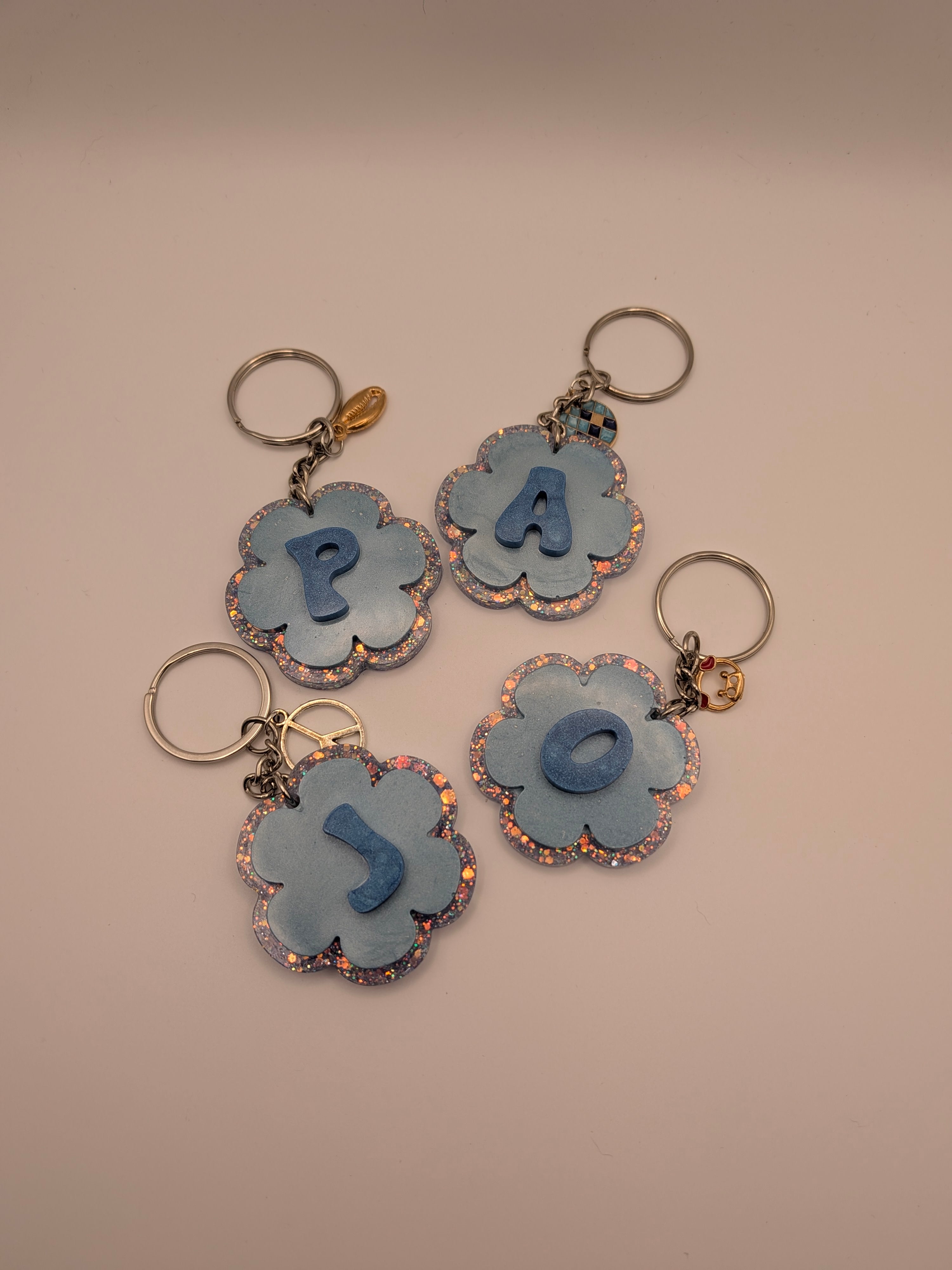Blue Alphabet Keychain