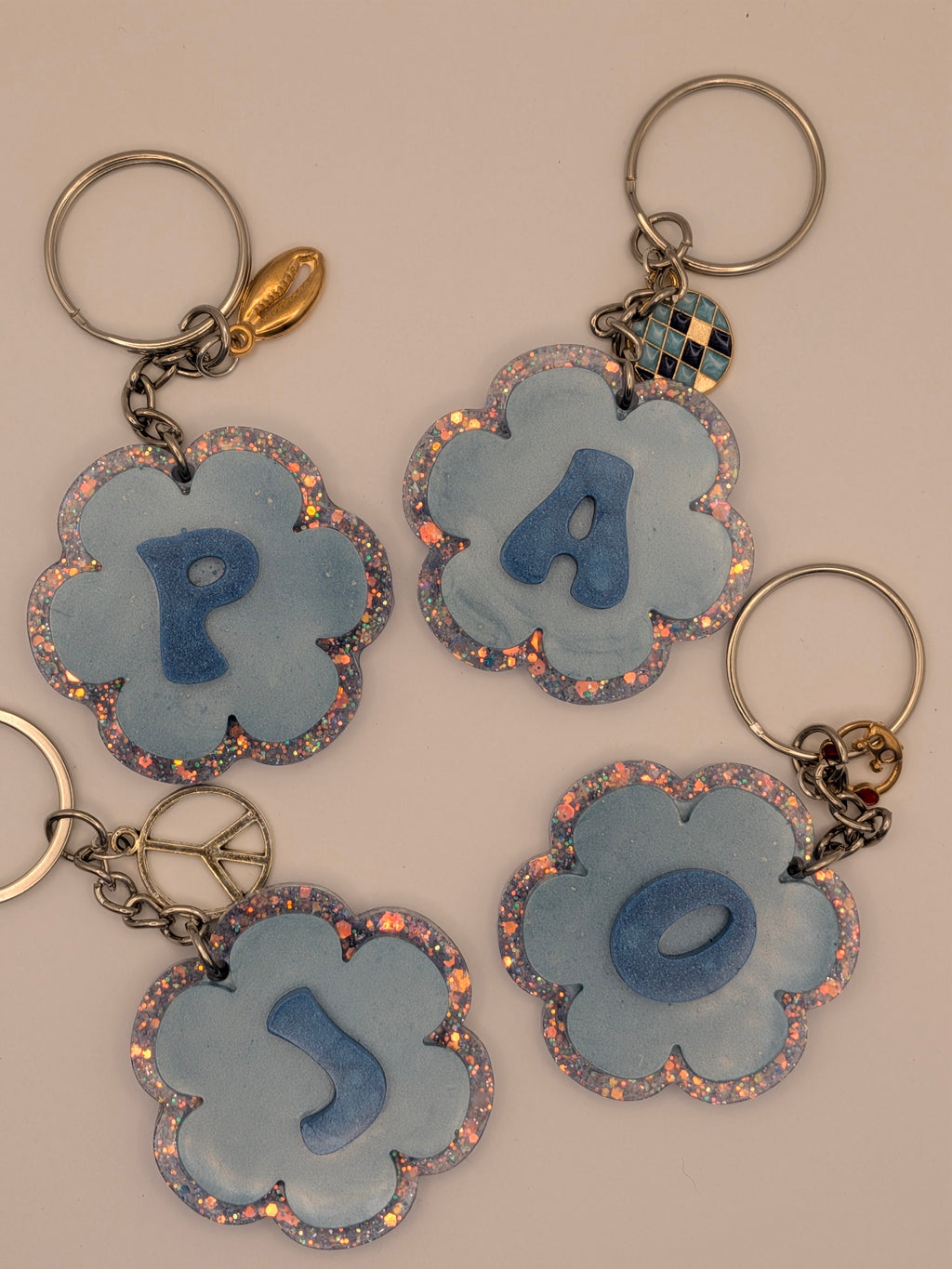 Blue Alphabet Keychain