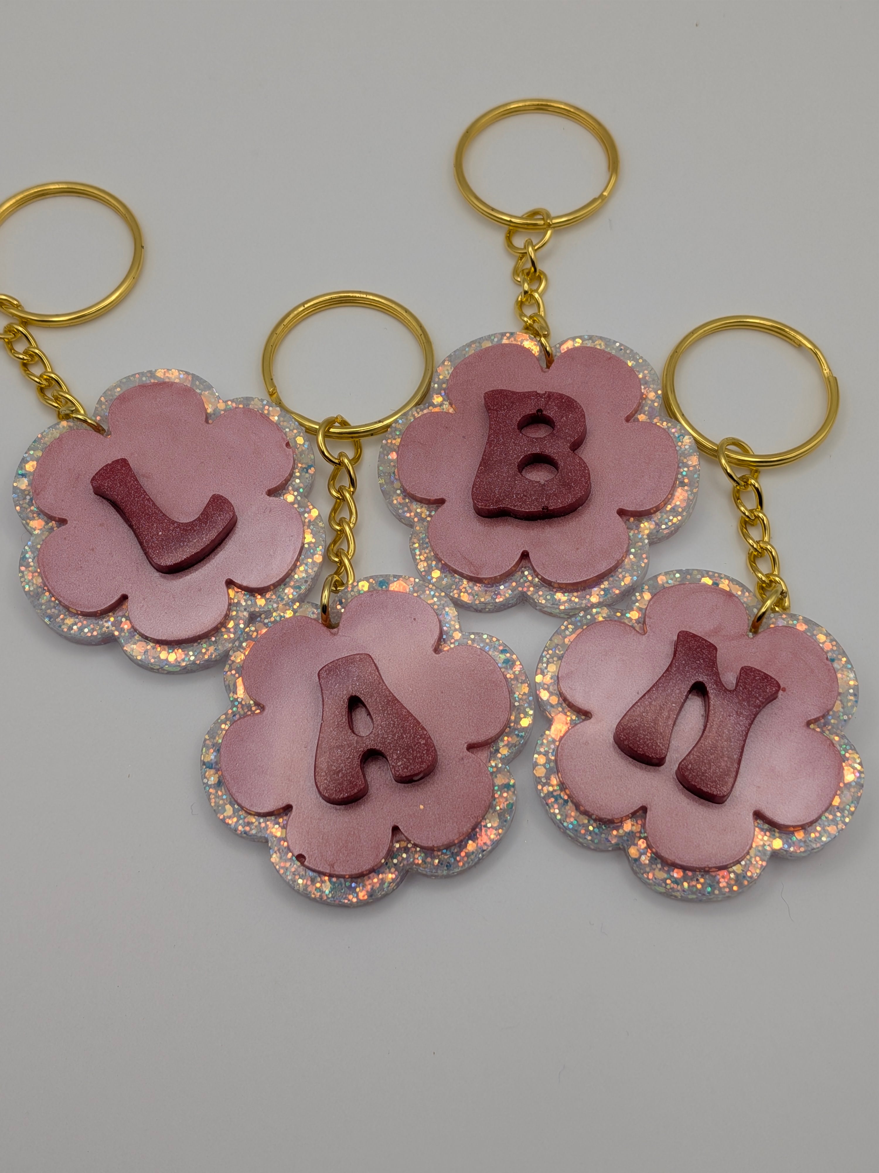 Red Alphabet Keychain