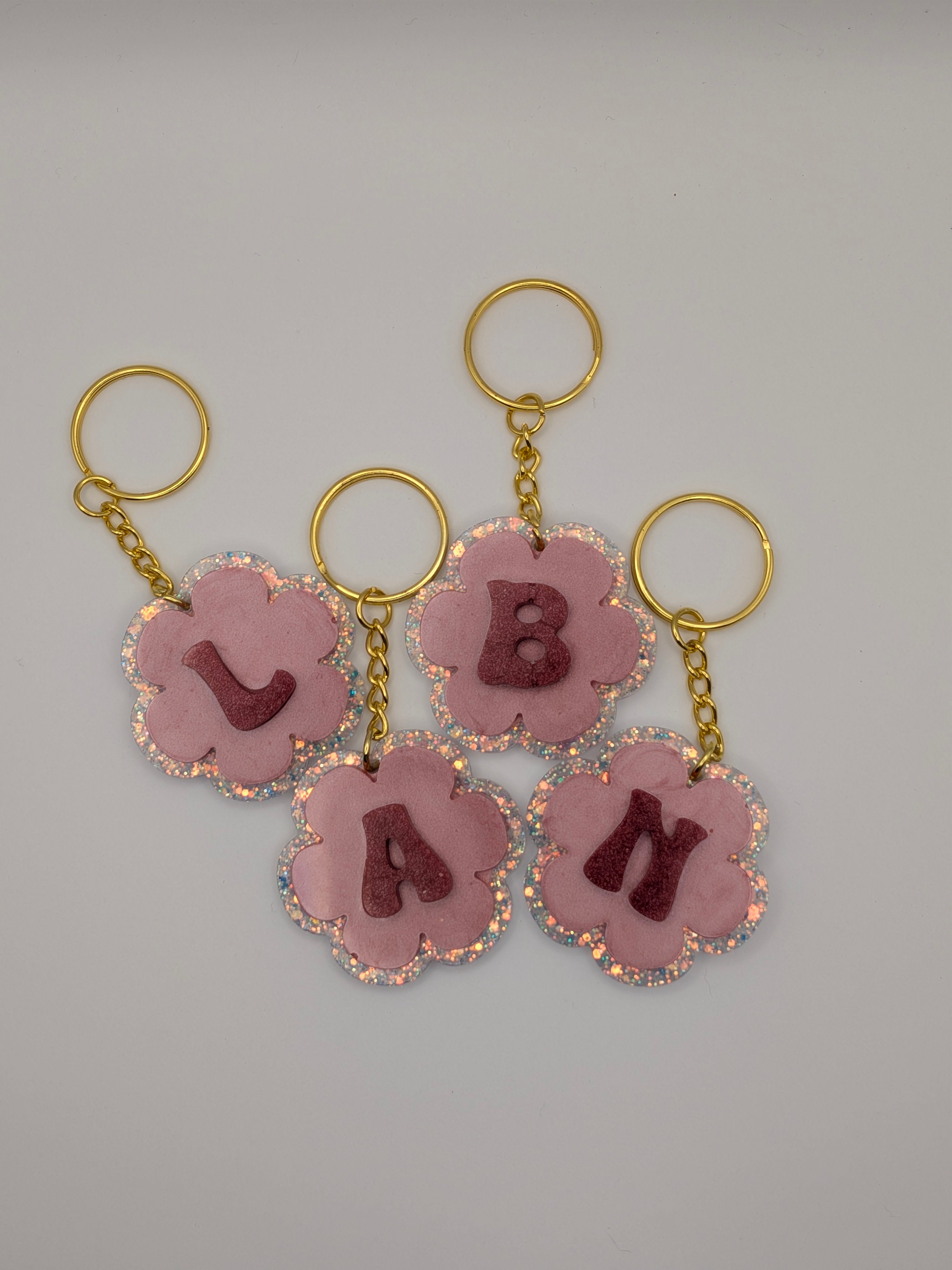 Red Alphabet Keychain