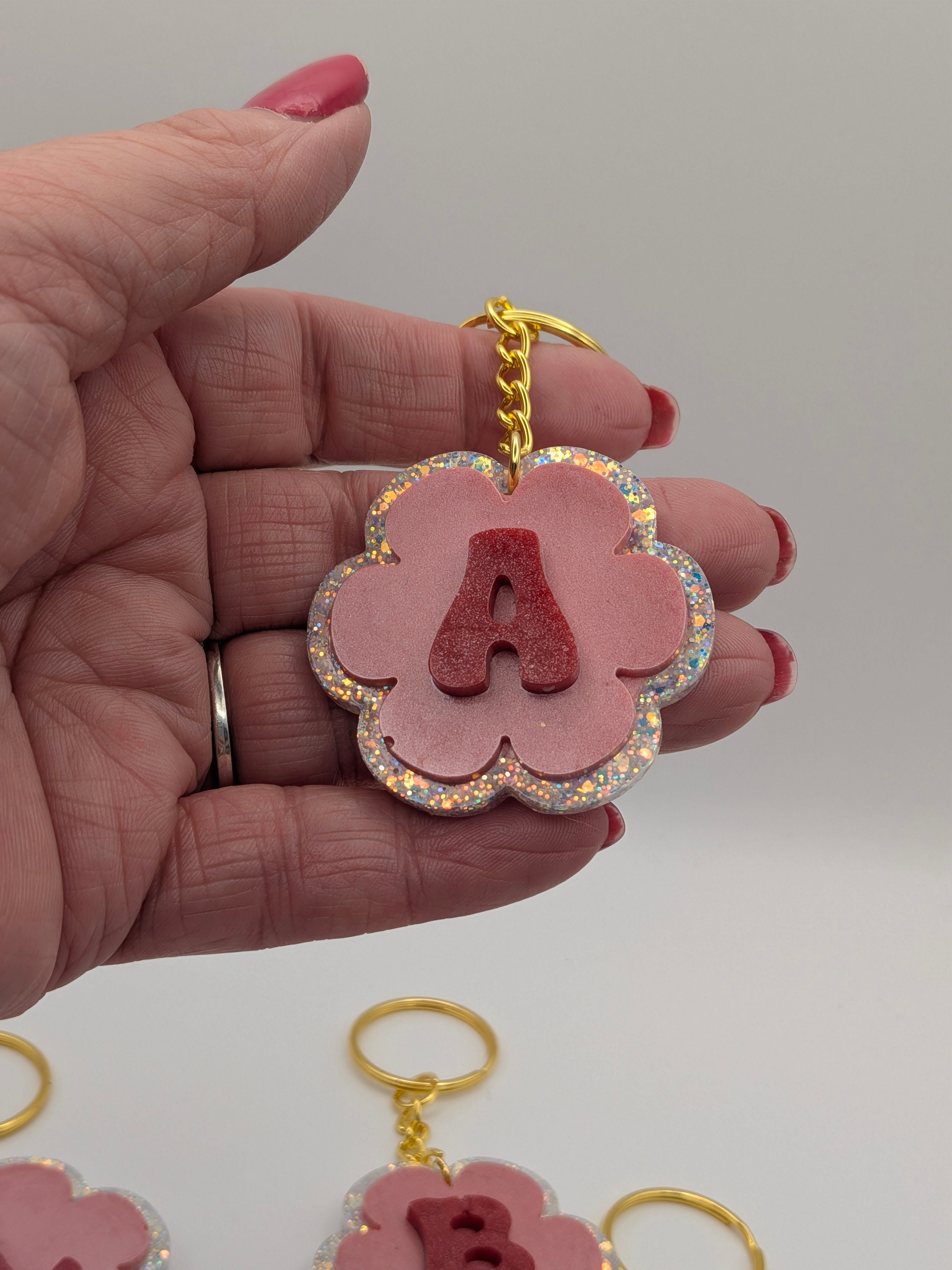 Red Alphabet Keychain