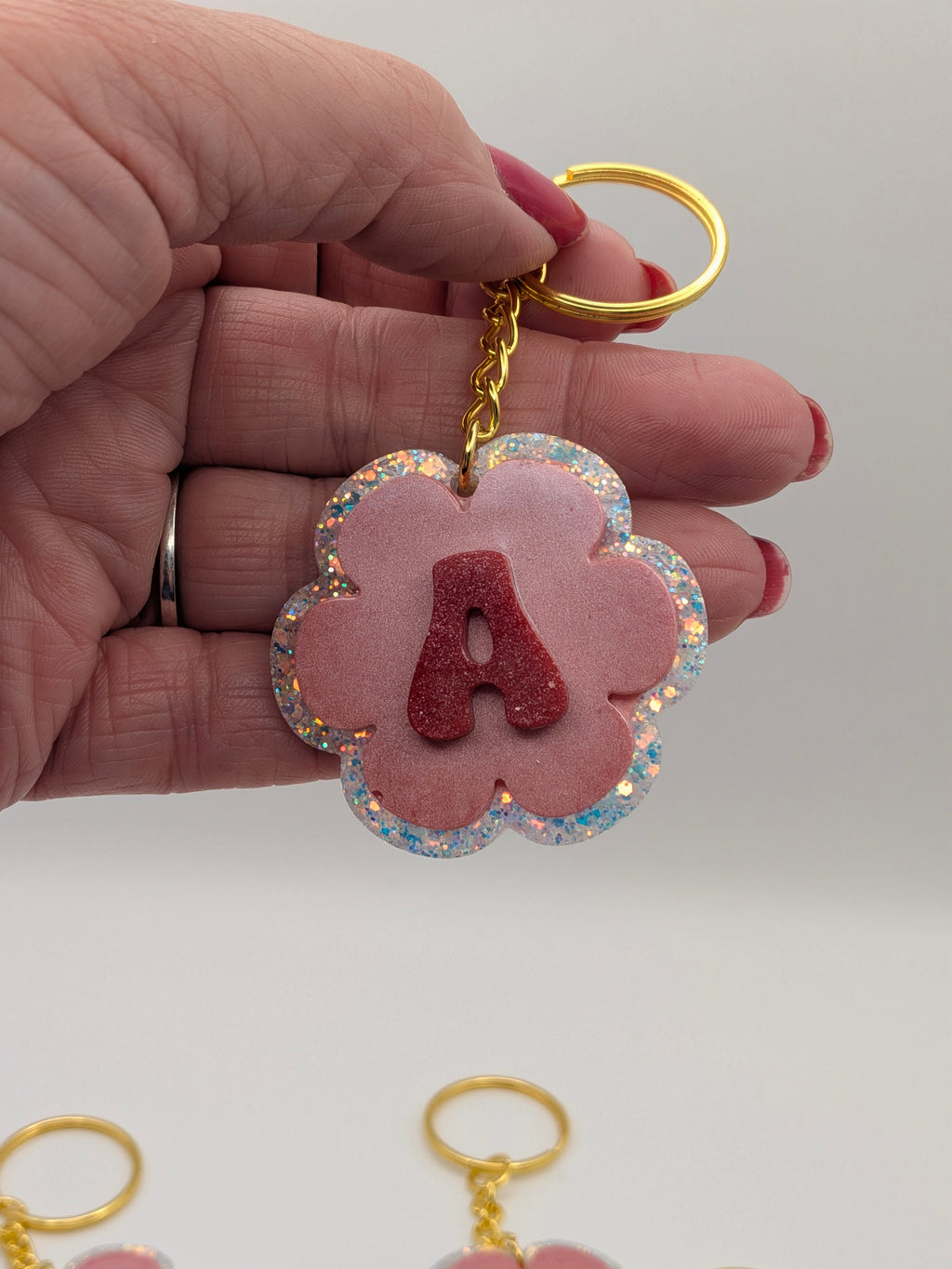 Red Alphabet Keychain