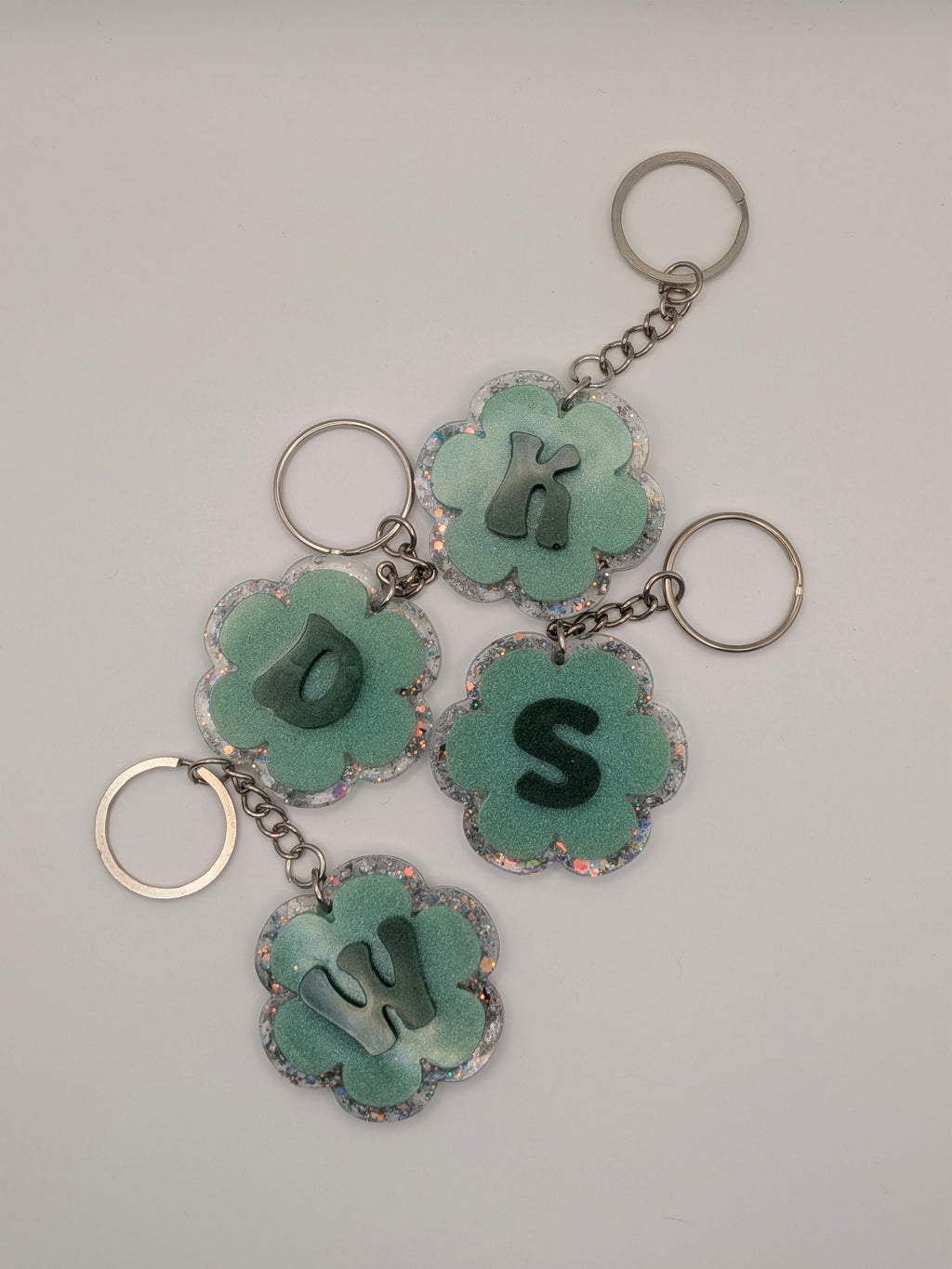 Green Alphabet Keychain
