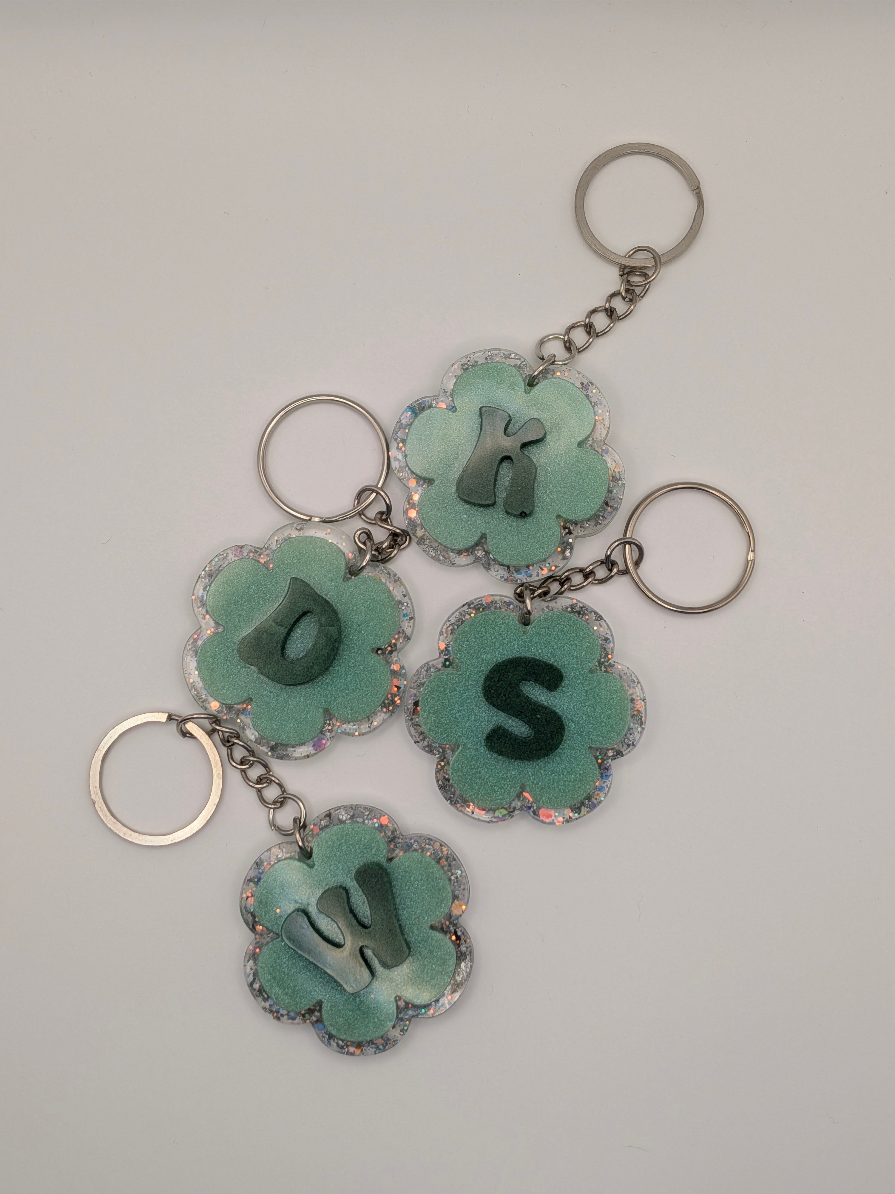 Green Alphabet Keychain