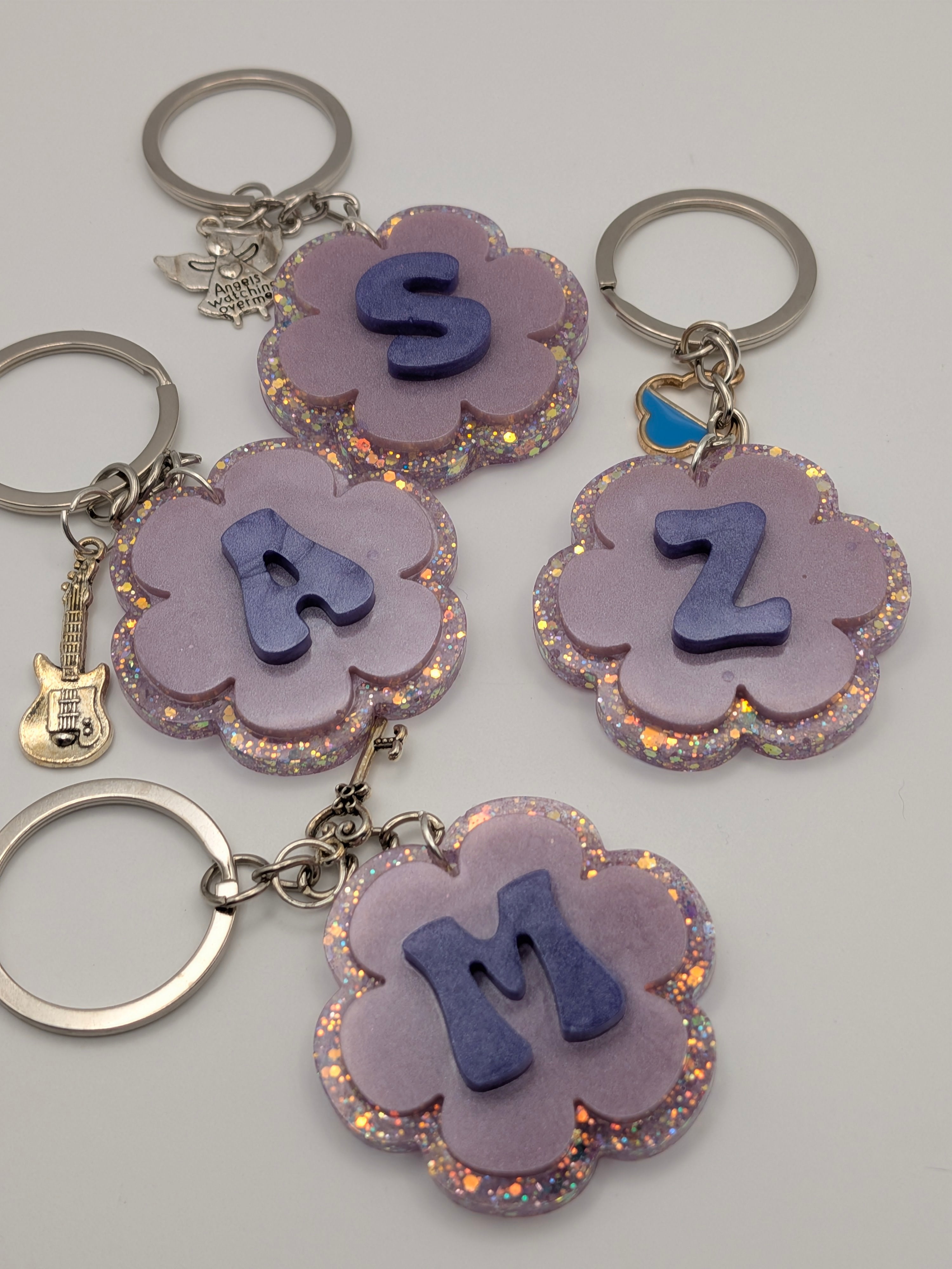 Purple Alphabet Keychain