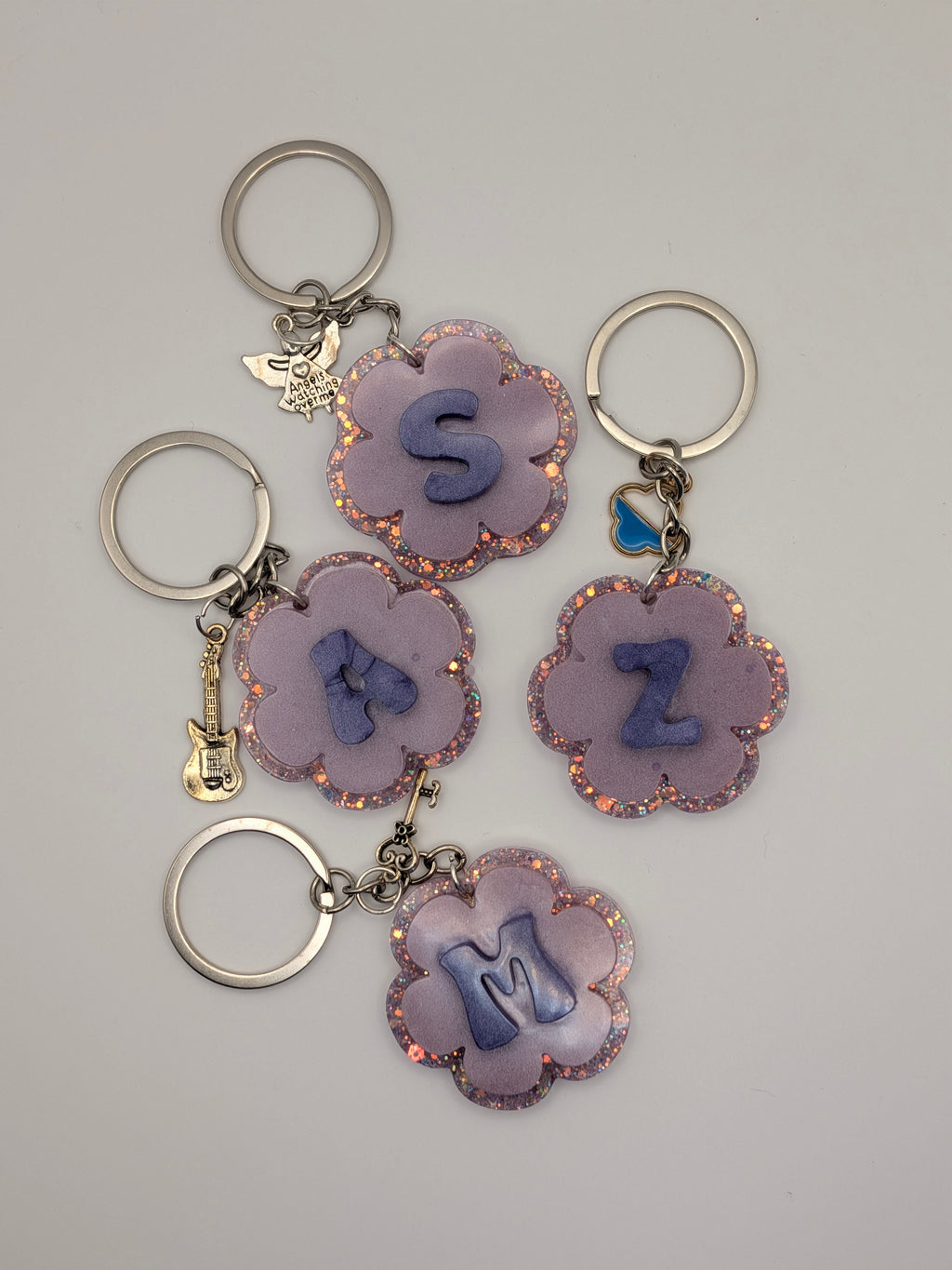Purple Alphabet Keychain