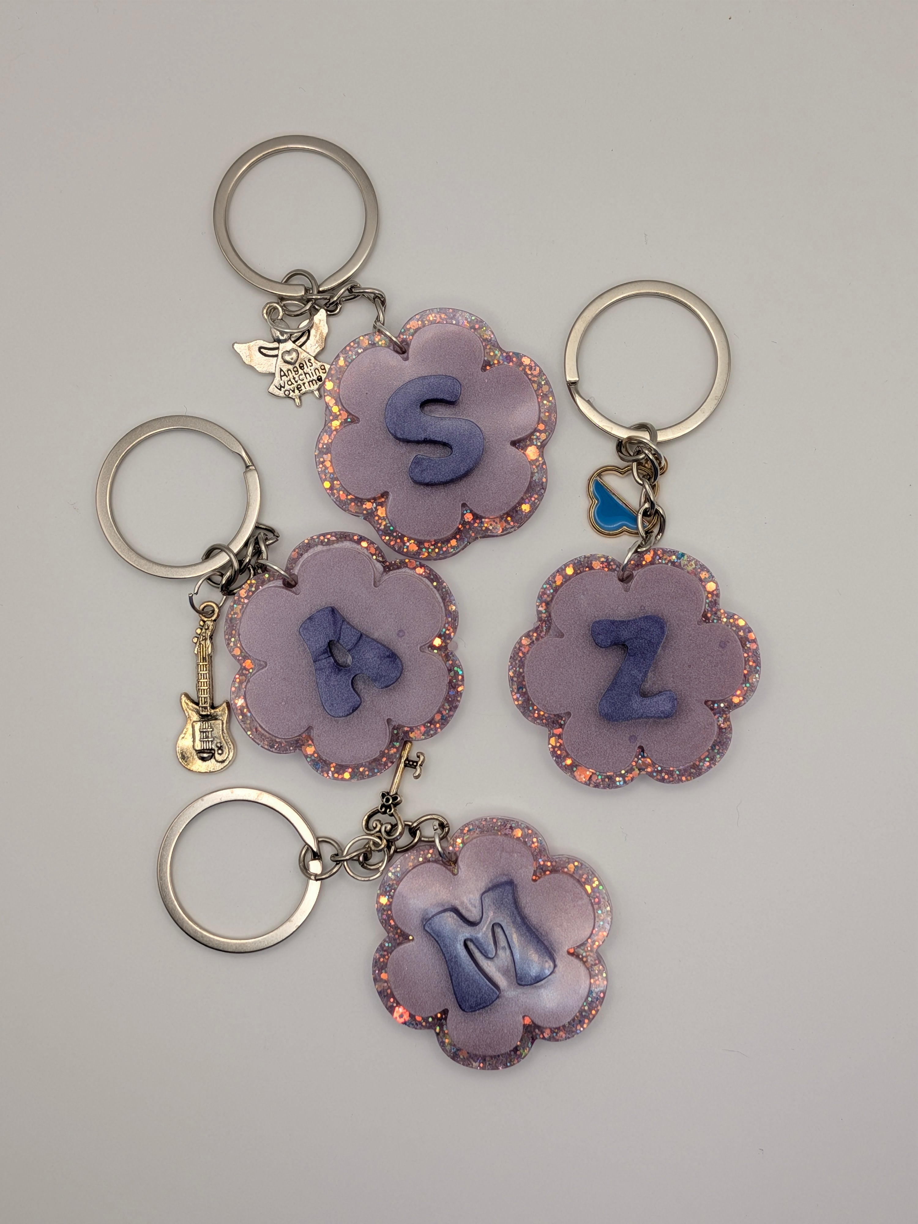 Purple Alphabet Keychain