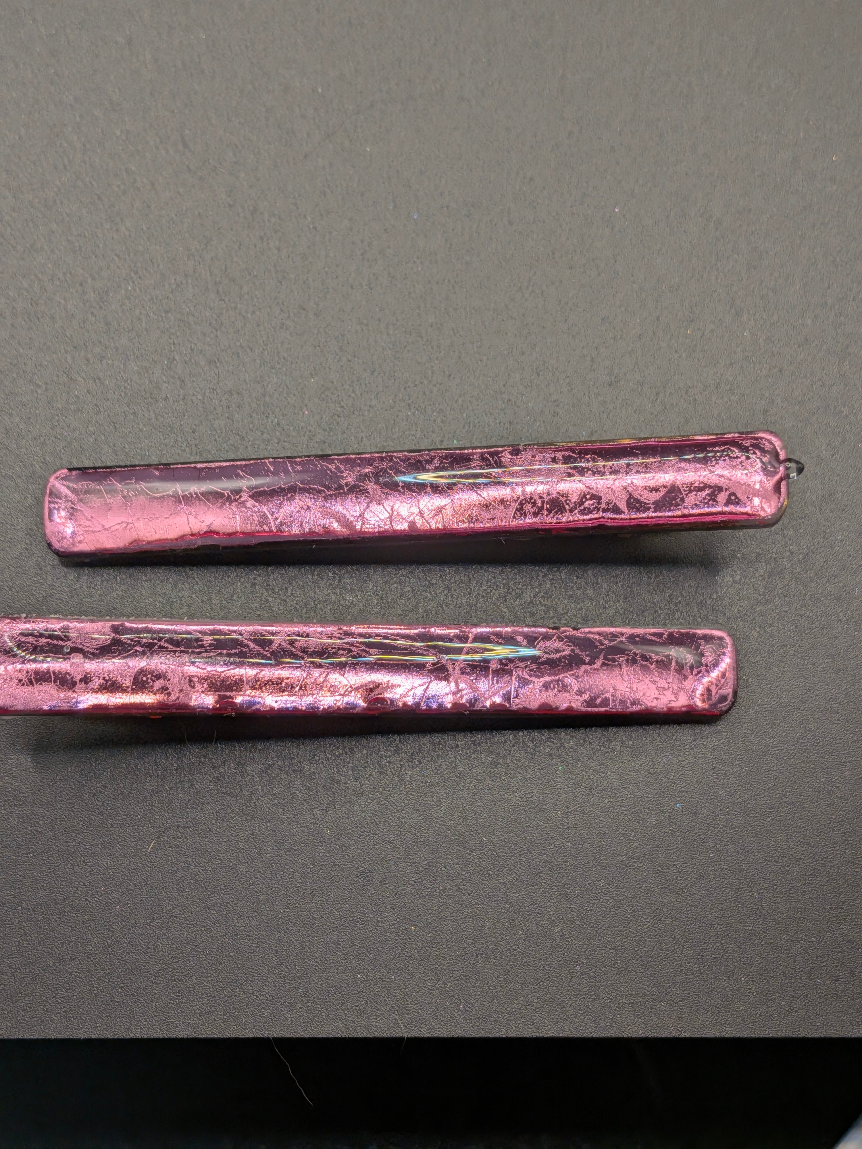 Thin Rectangle Resin Barrette Set of 2
