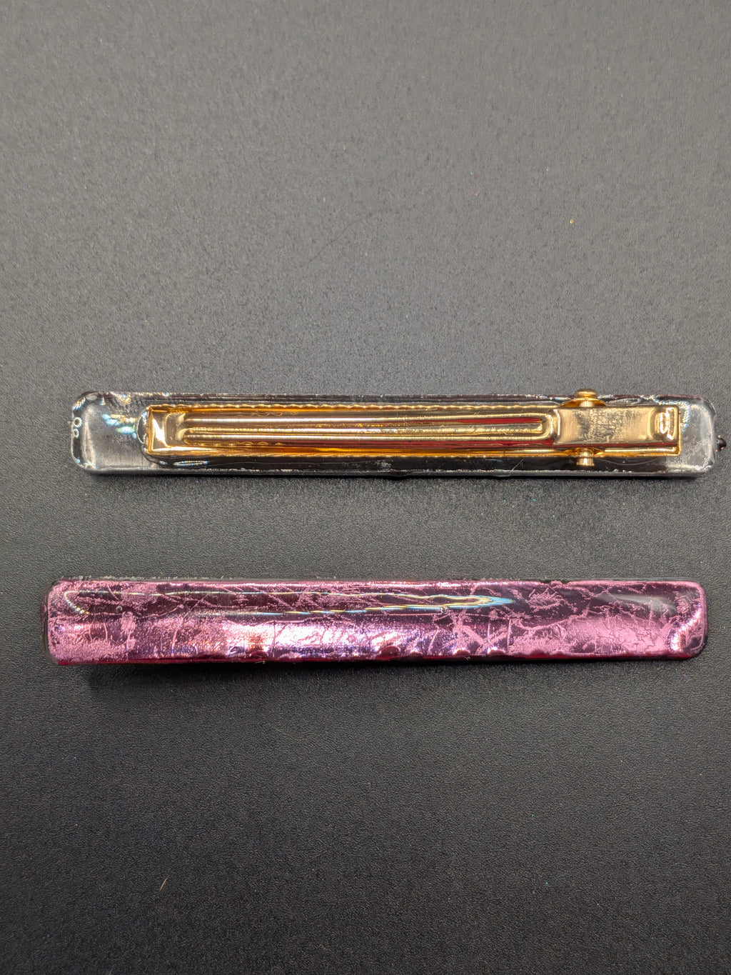 Thin Rectangle Resin Barrette Set of 2