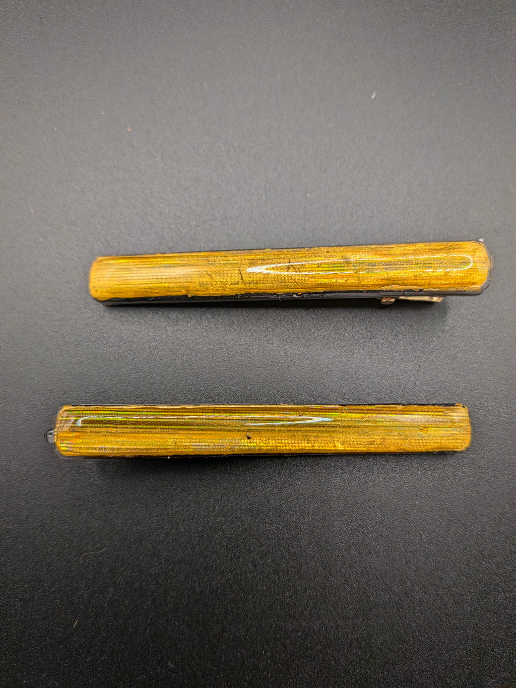 Thin Rectangle Resin Barrette Set of 2