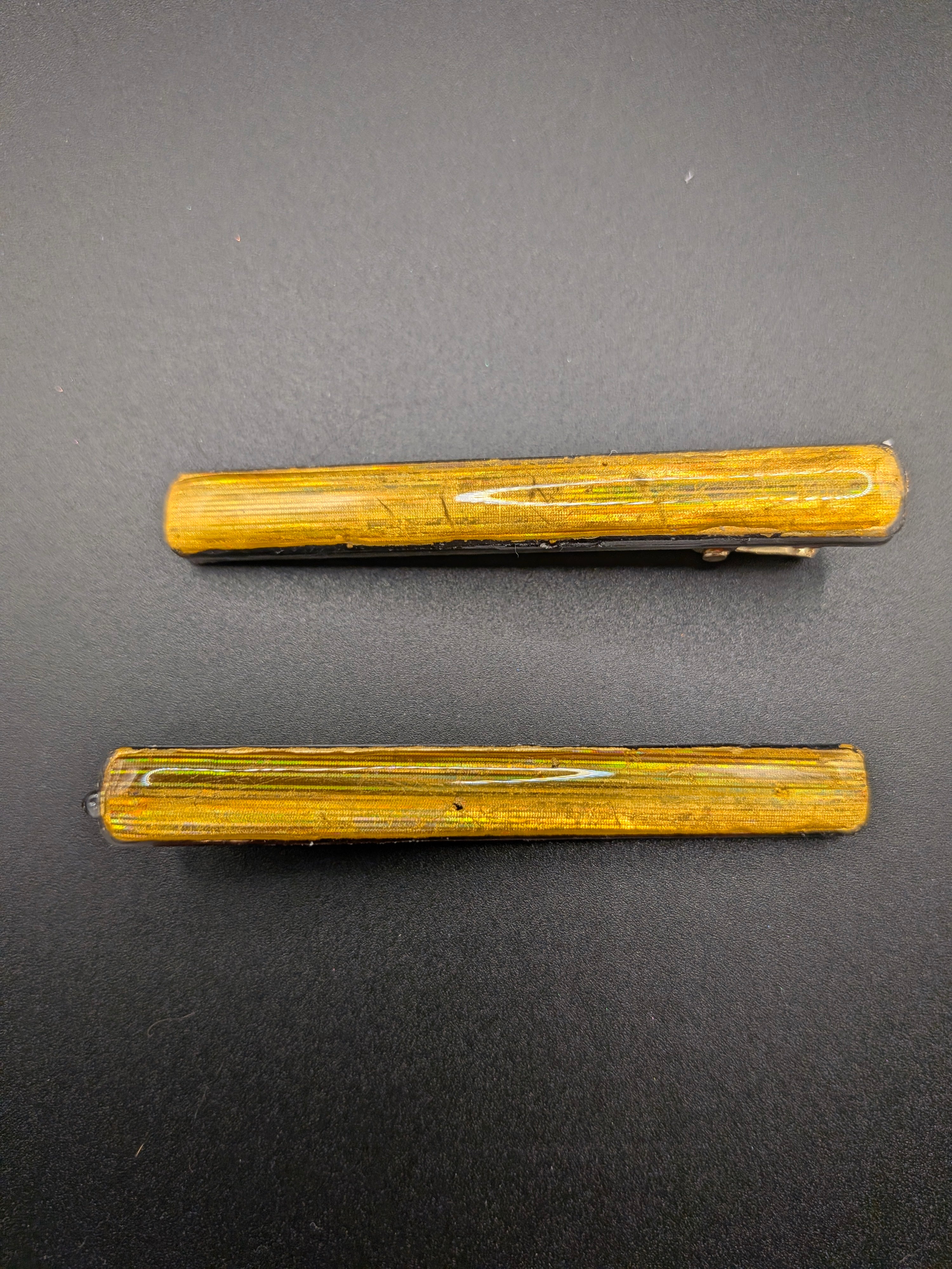 Thin Rectangle Resin Barrette Set of 2