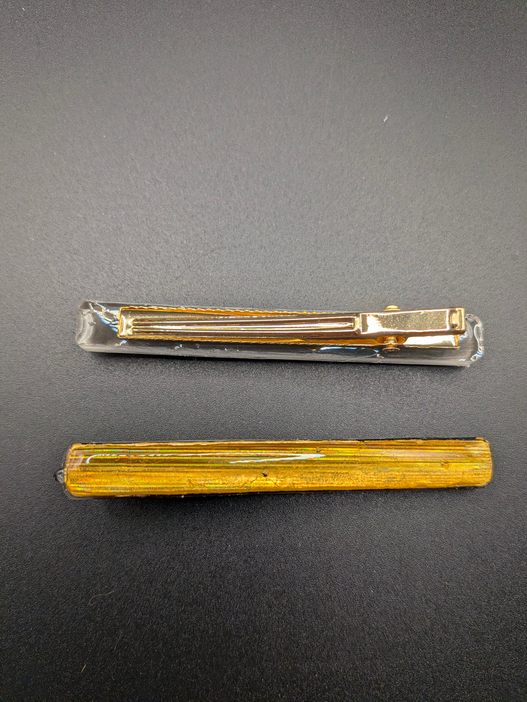 Thin Rectangle Resin Barrette Set of 2