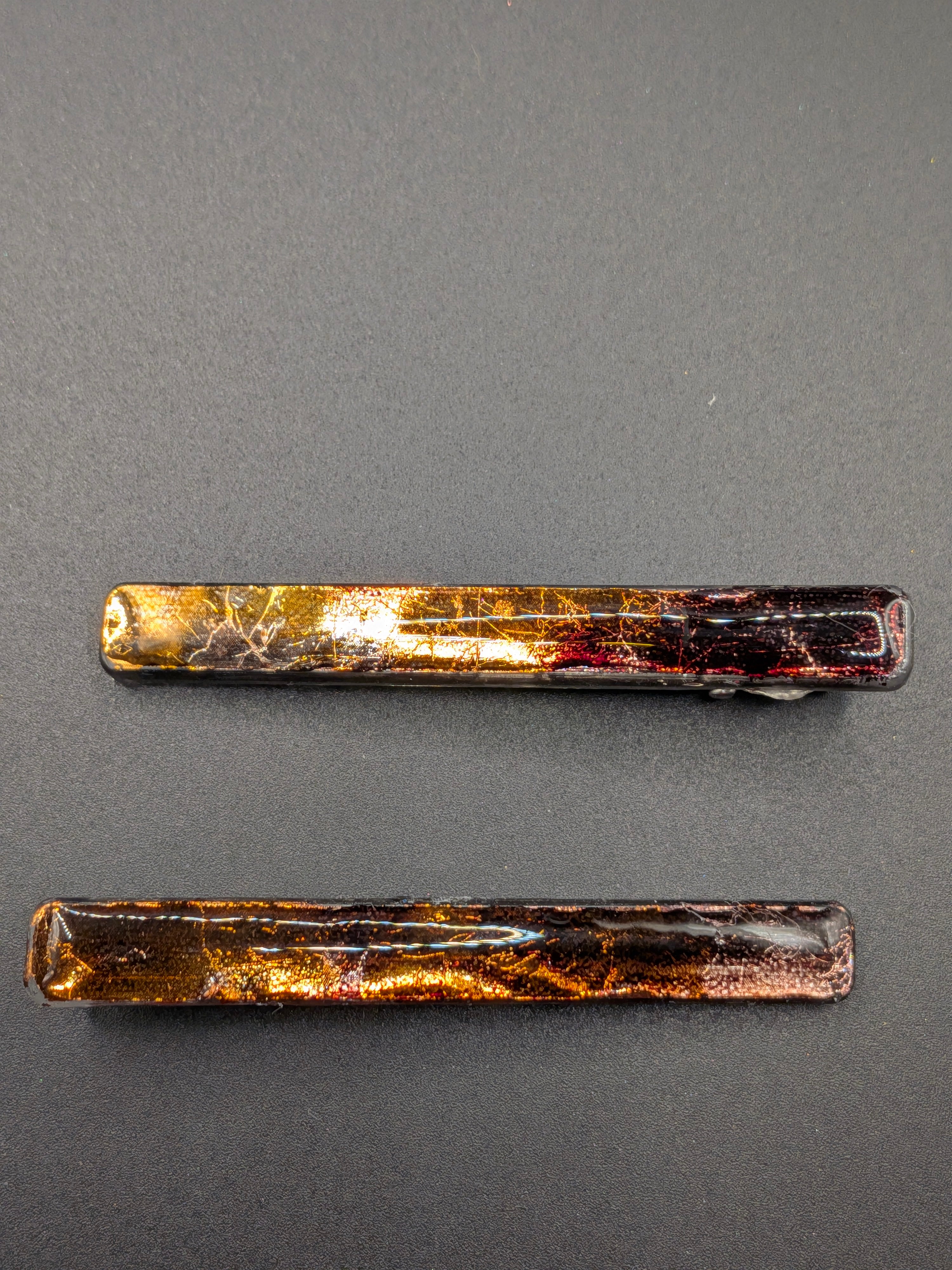 Thin Rectangle Resin Barrette Set of 2