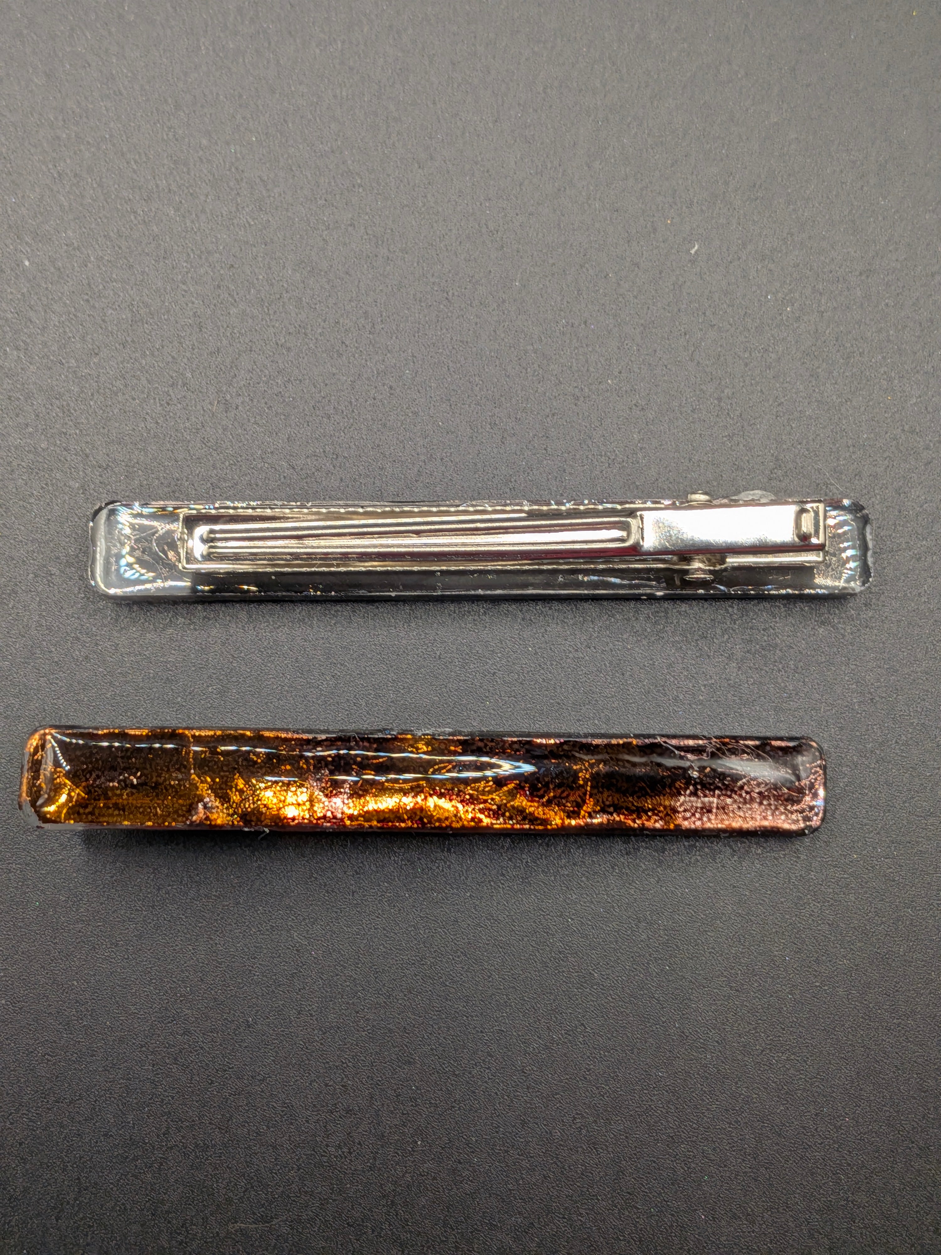Thin Rectangle Resin Barrette Set of 2