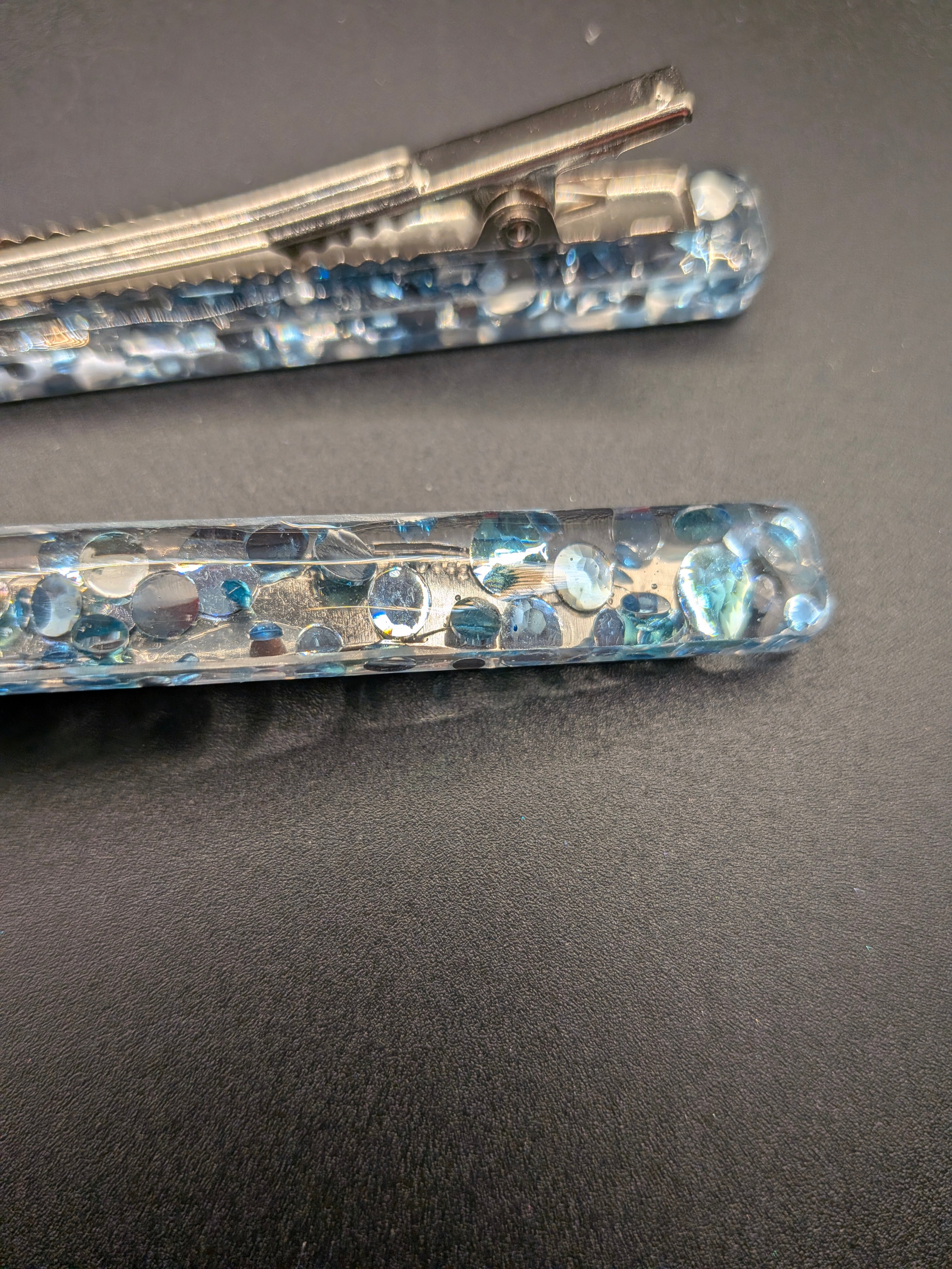 Thin Rectangle Resin Barrette Set of 2