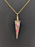 Elongated Triangle Nail Foil Jewelry Set — Multicolor Shimmer on Silver
