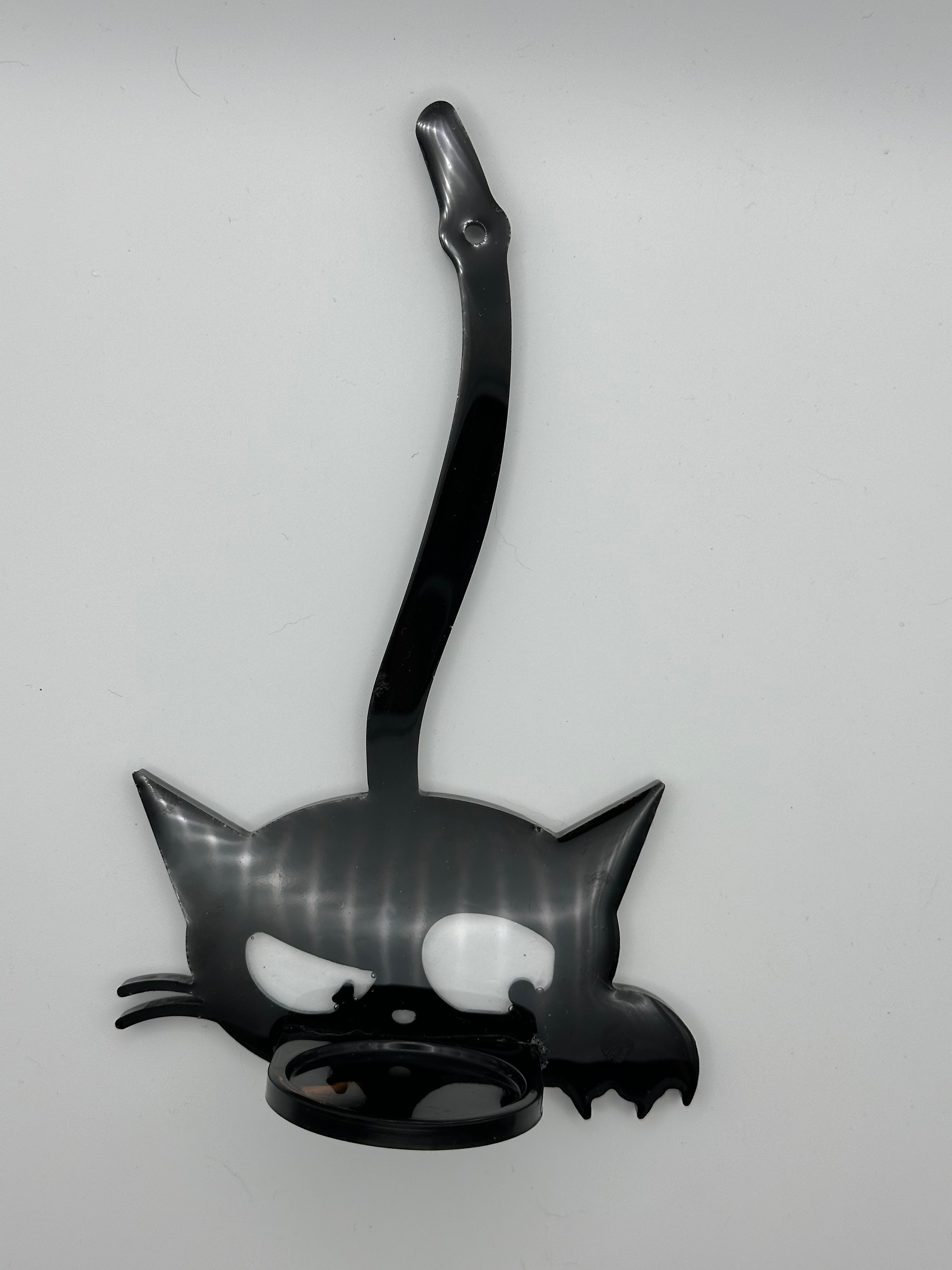 Black Cat Wall Sconces — Epoxy Resin Candle Holders, Set of 3