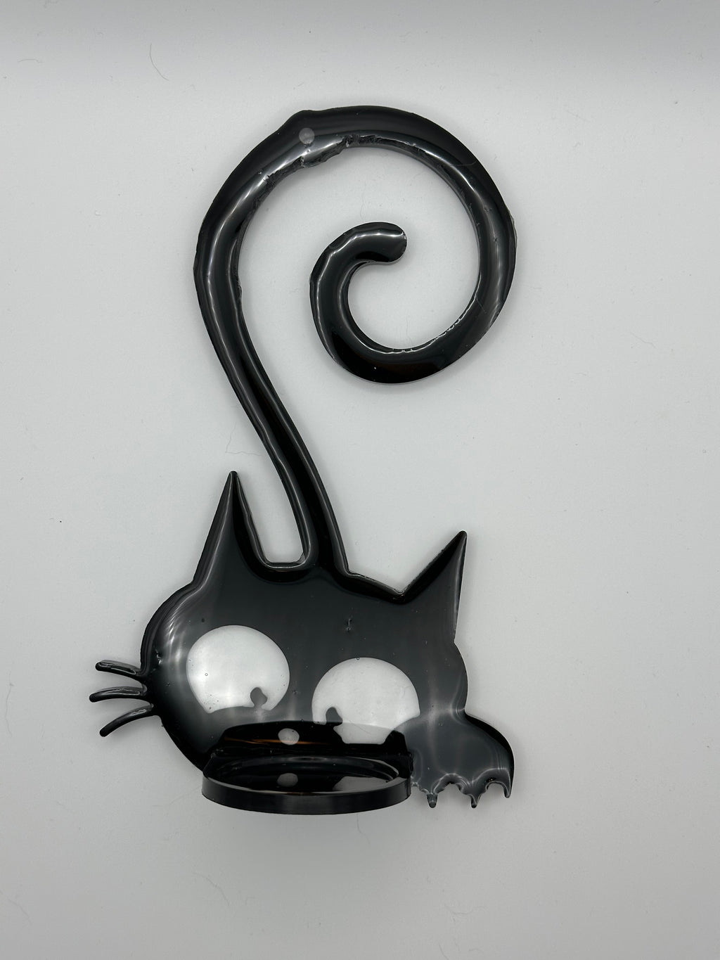 Black Cat Wall Sconces — Epoxy Resin Candle Holders, Set of 3
