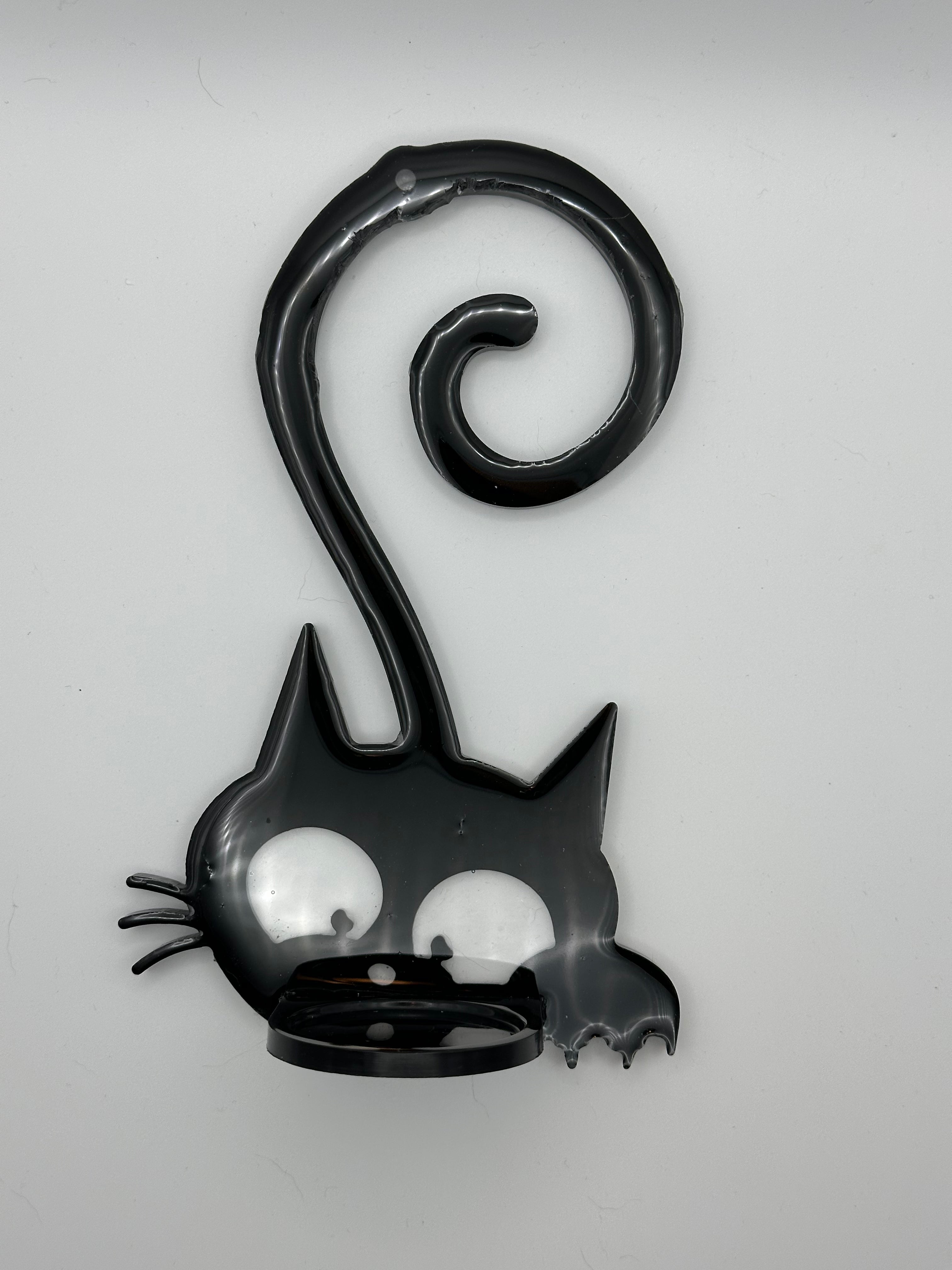 Black Cat Wall Sconces — Epoxy Resin Candle Holders, Set of 3