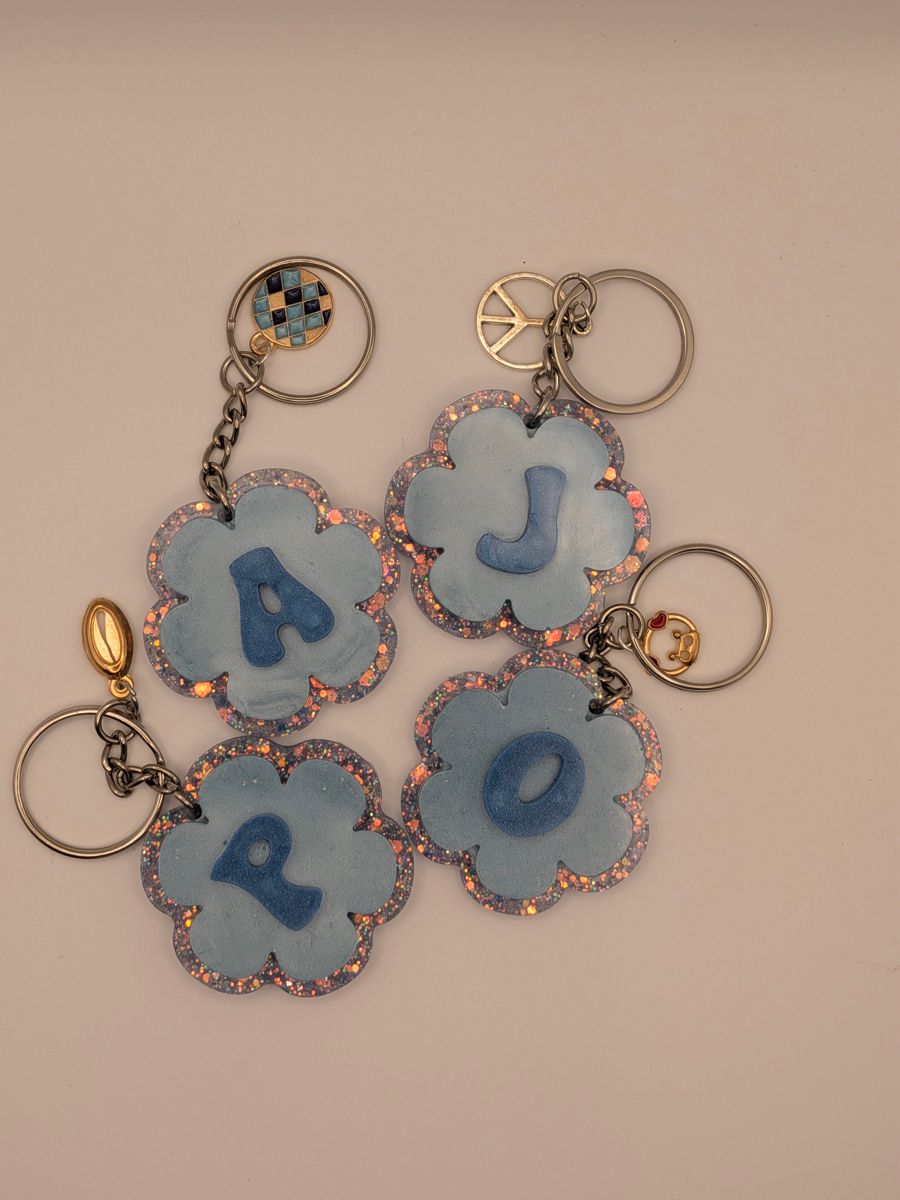 Blue Alphabet Keychain