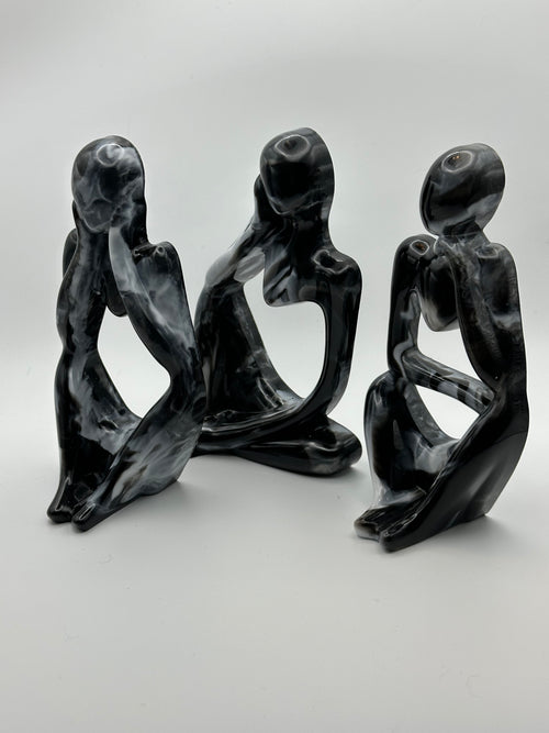 Contemporary Modern Art Figurines – Black & White Set of 3